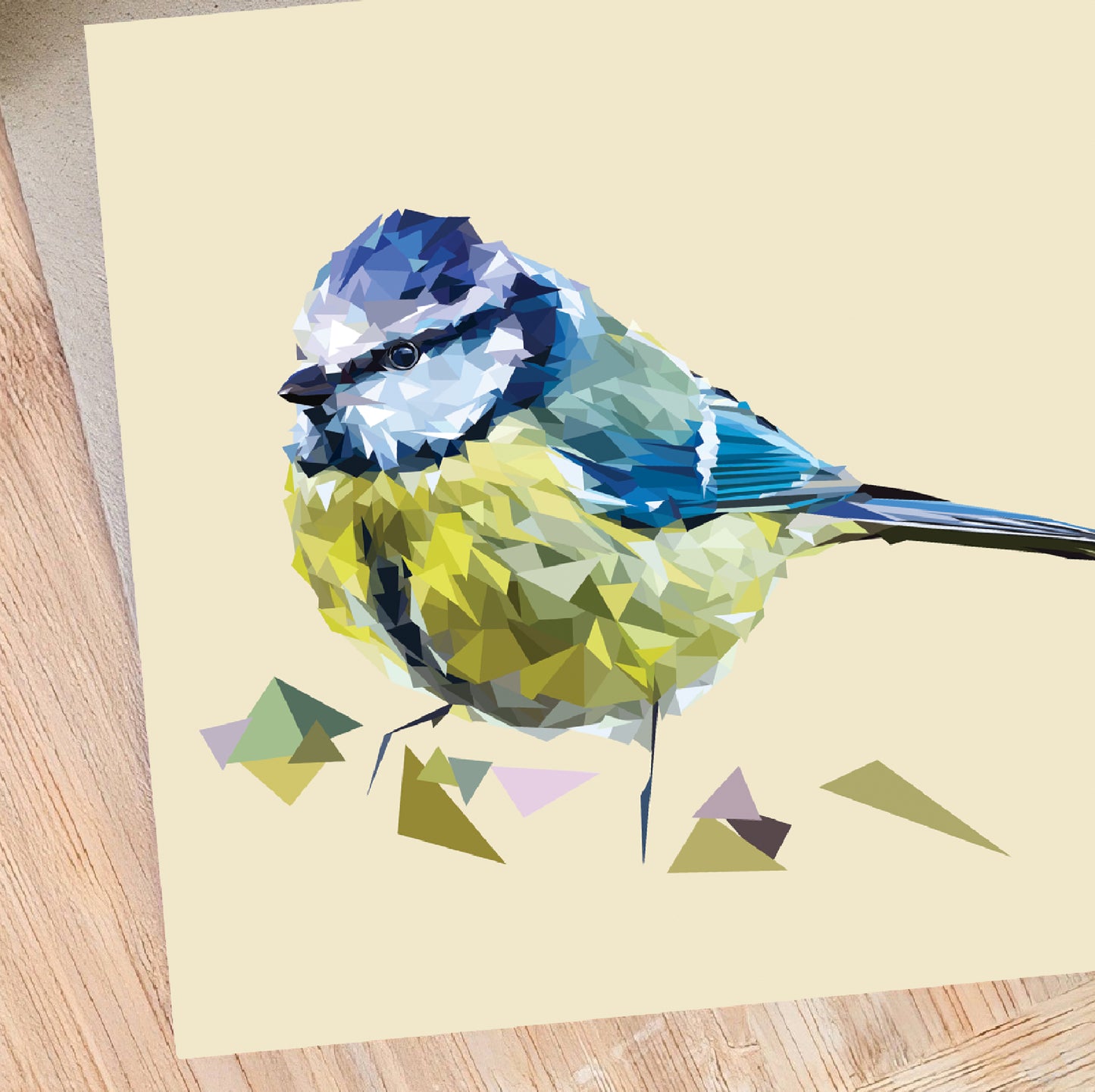 Blue tit bird illustration | Blank greeting card | Art card