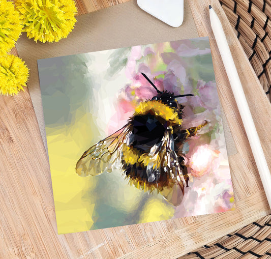 Buff-tailed bumblebee illustration | Blank greeting card | Art card