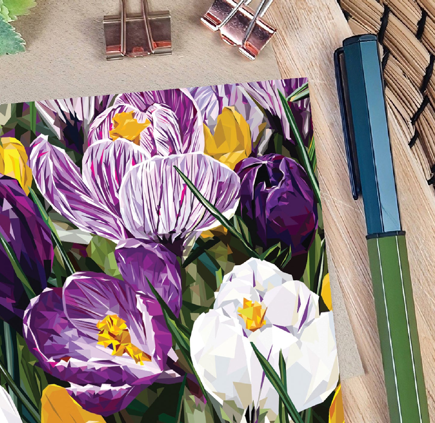 Crocus flower illustration | Blank greeting card | Art card