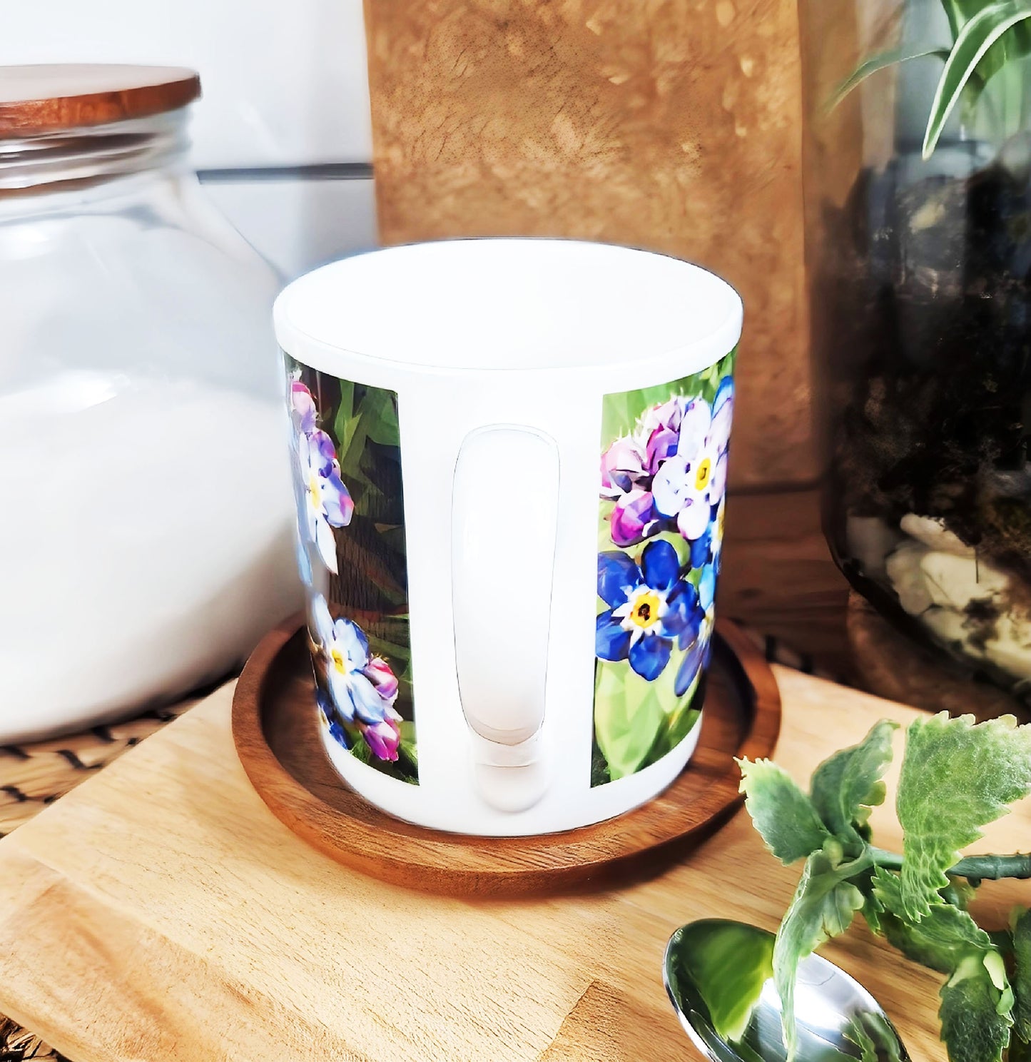 Forget-me-not flower illustration | Bone China mug | Wildflowers