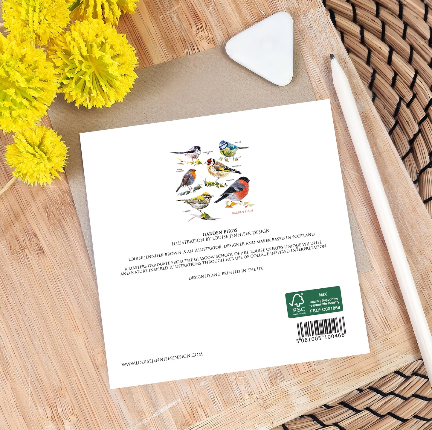 Garden birds illustration | Blank greeting card | Art card