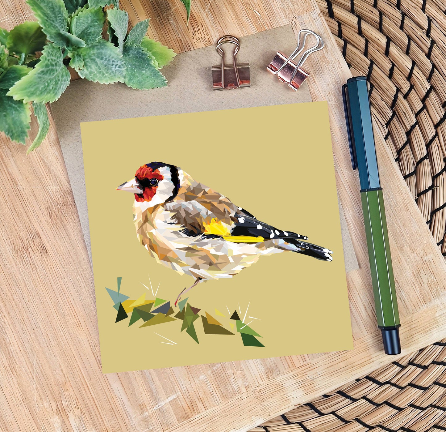 Goldfinch bird illustration | Blank greeting card | Art card