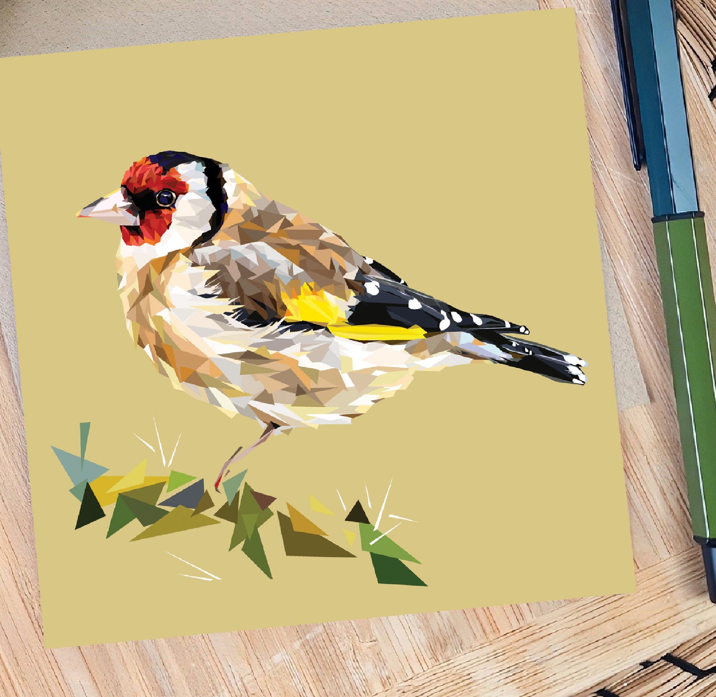Goldfinch bird illustration | Blank greeting card | Art card