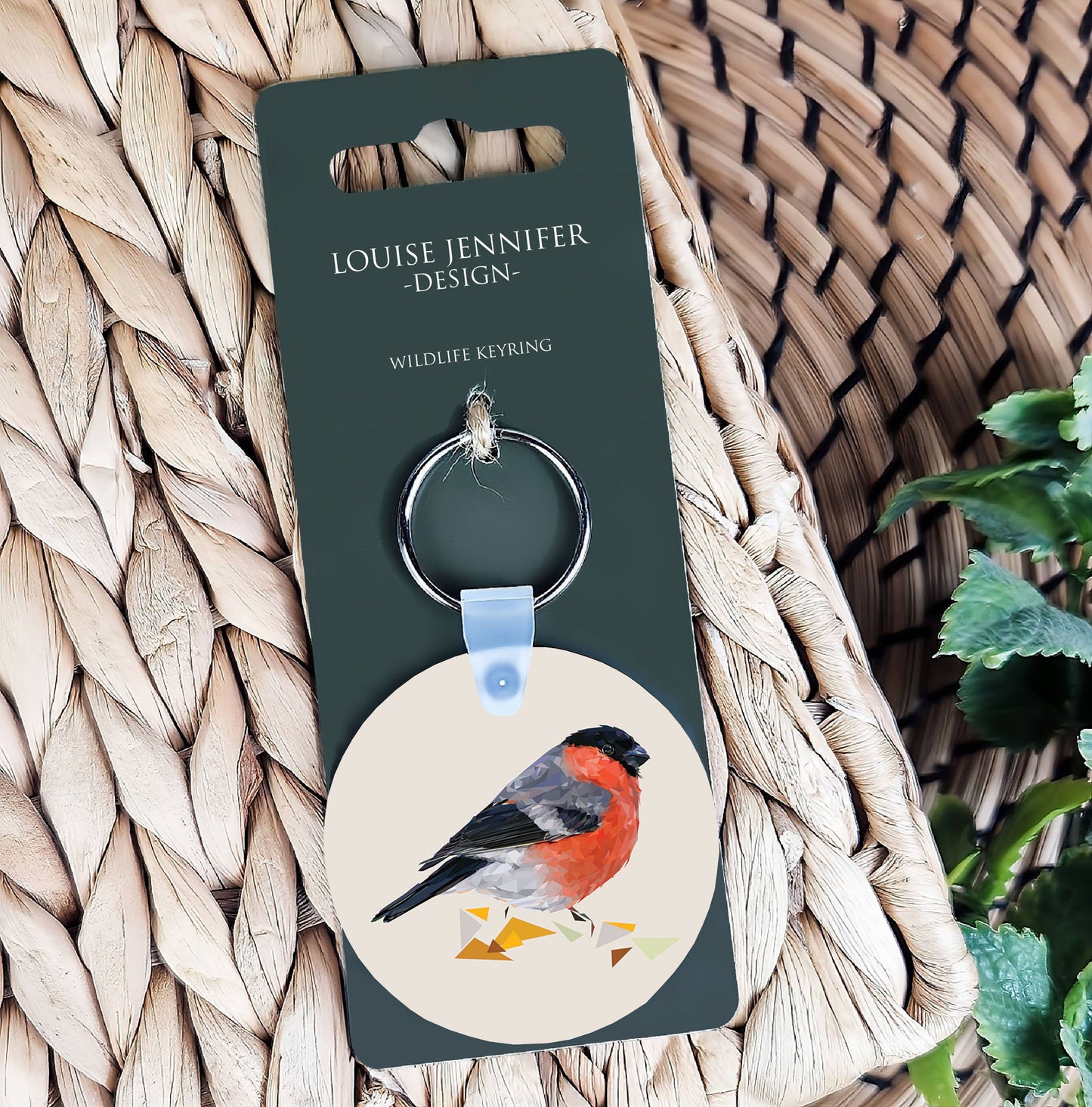 Bullfinch bird illustration | Keyring | Accessories