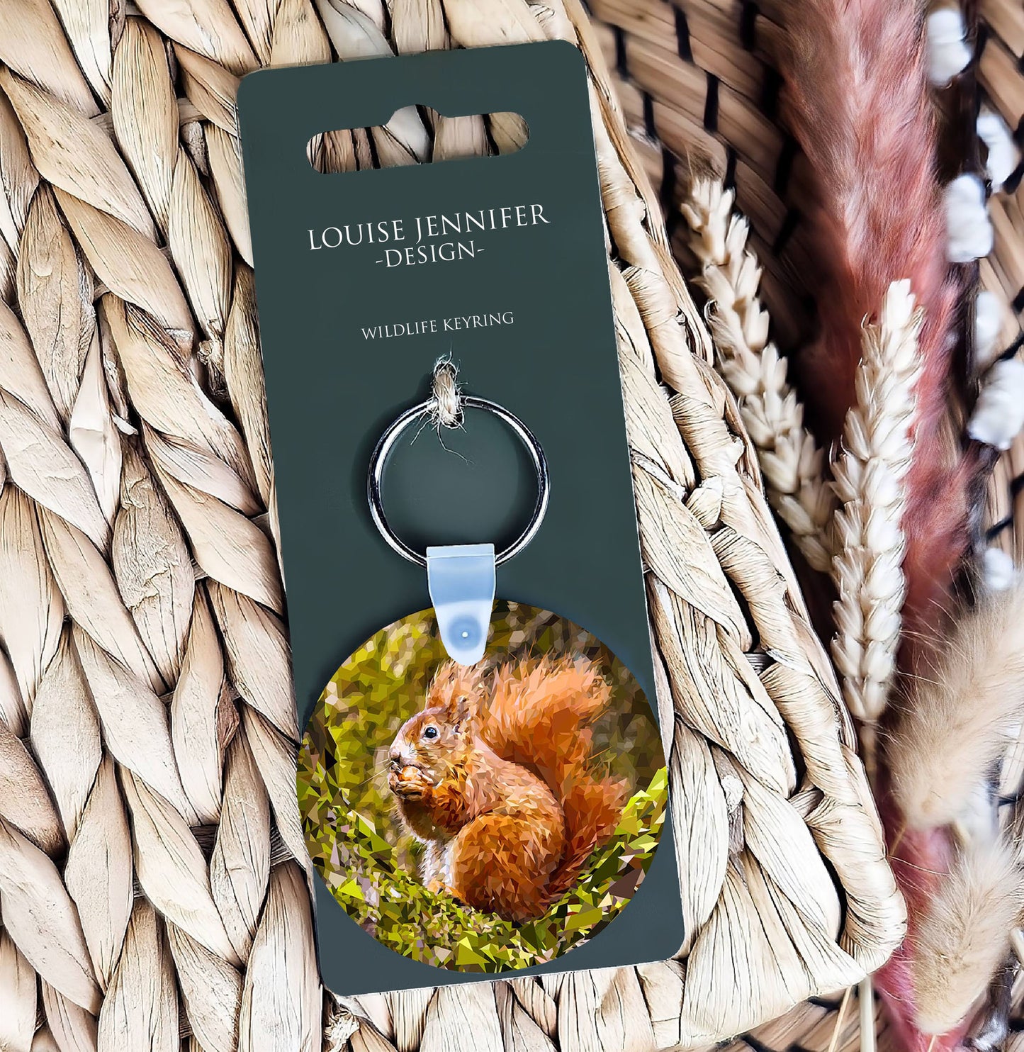 Red squirrel illustration | Keyring | Accessories