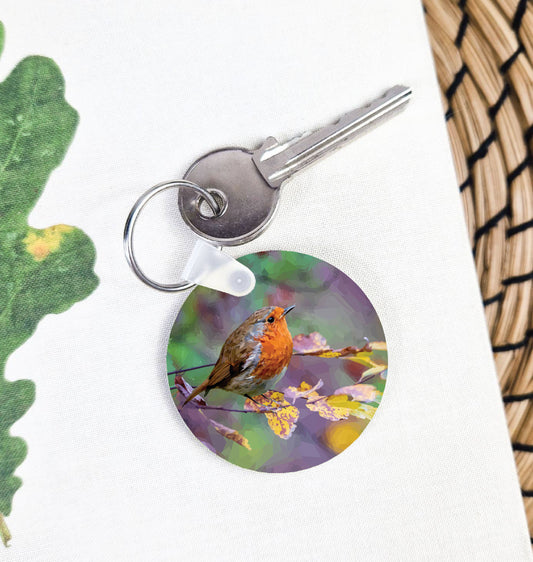Robin redbreast illustration | Keyring | Accessories