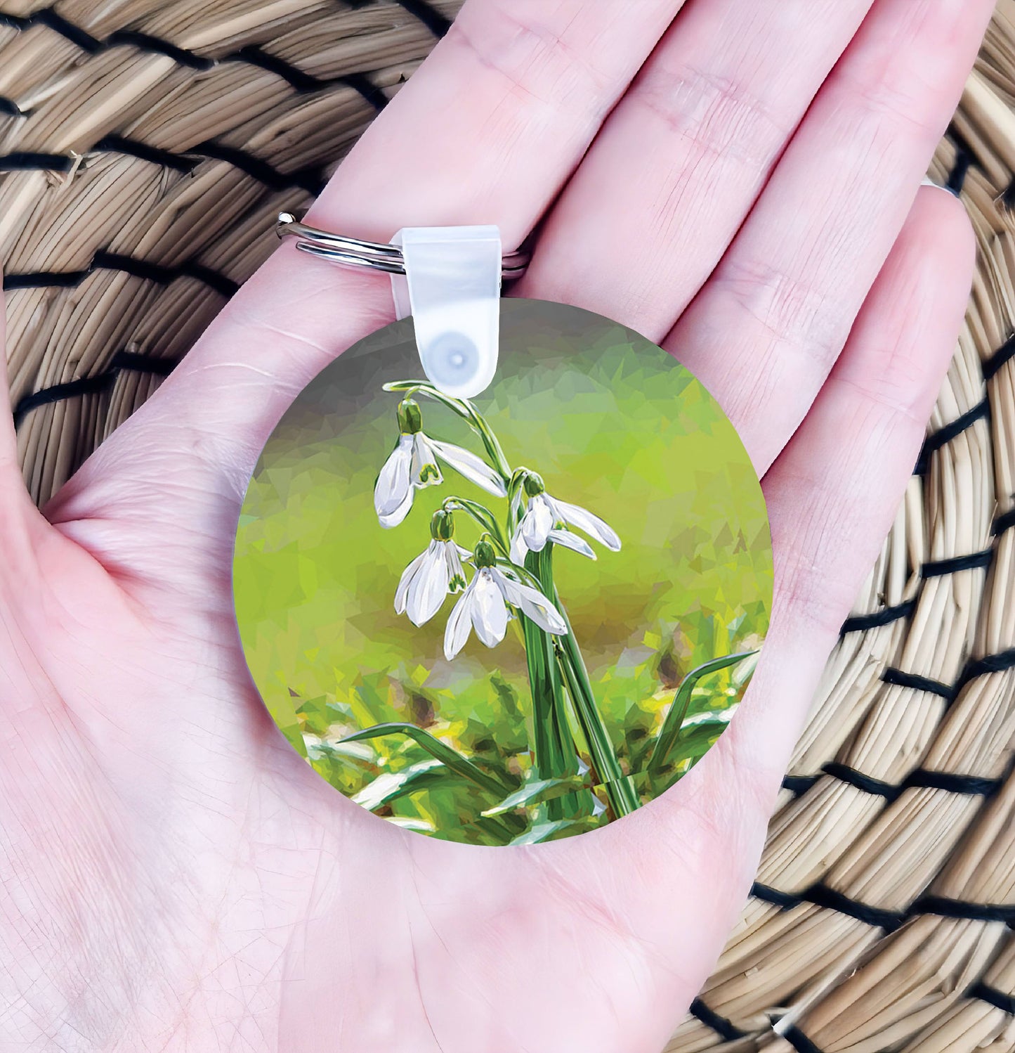 Snowdrop flower illustration | Keyring | Accessories