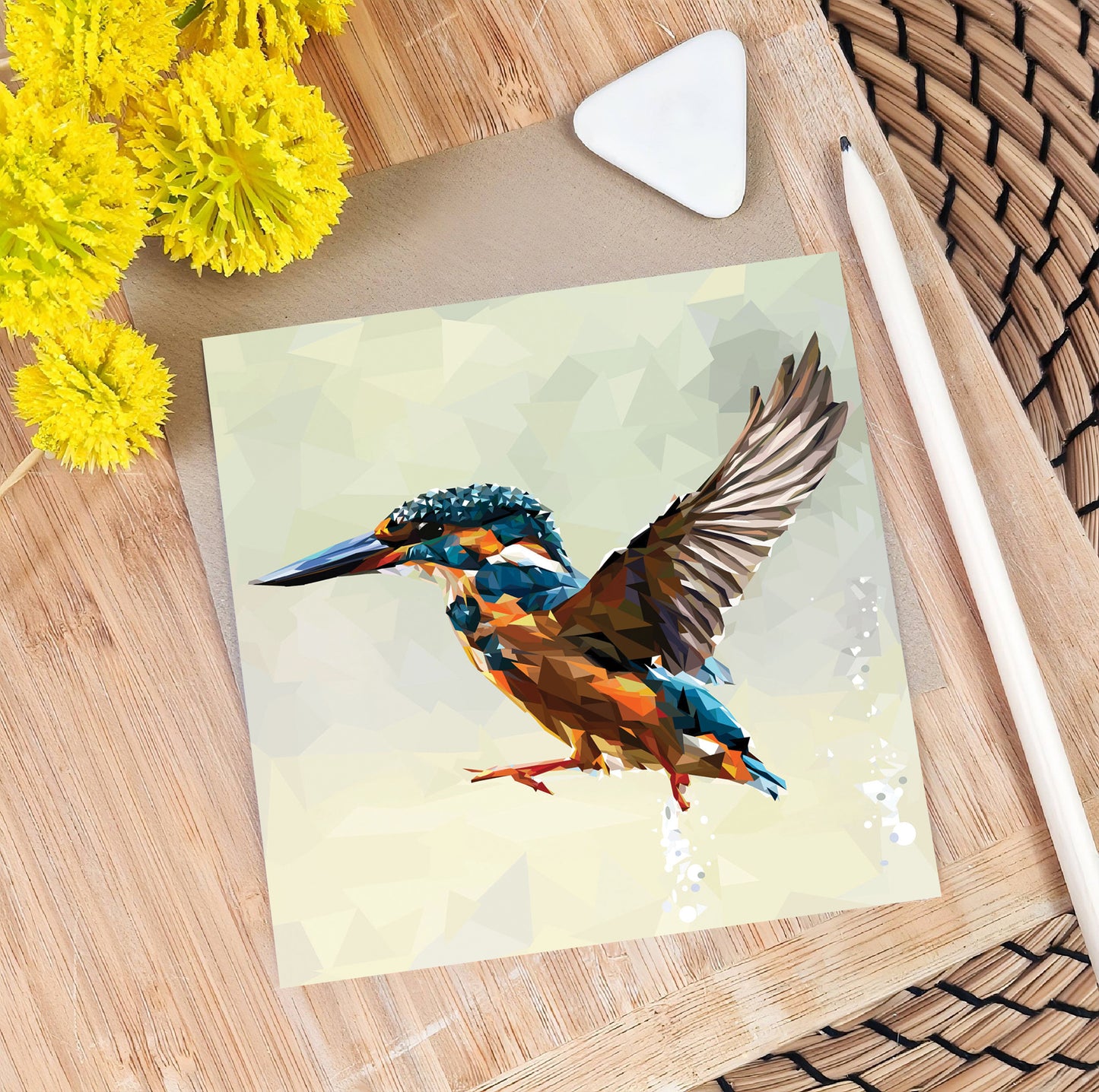 Kingfisher bird illustration | Blank greeting card | Art card