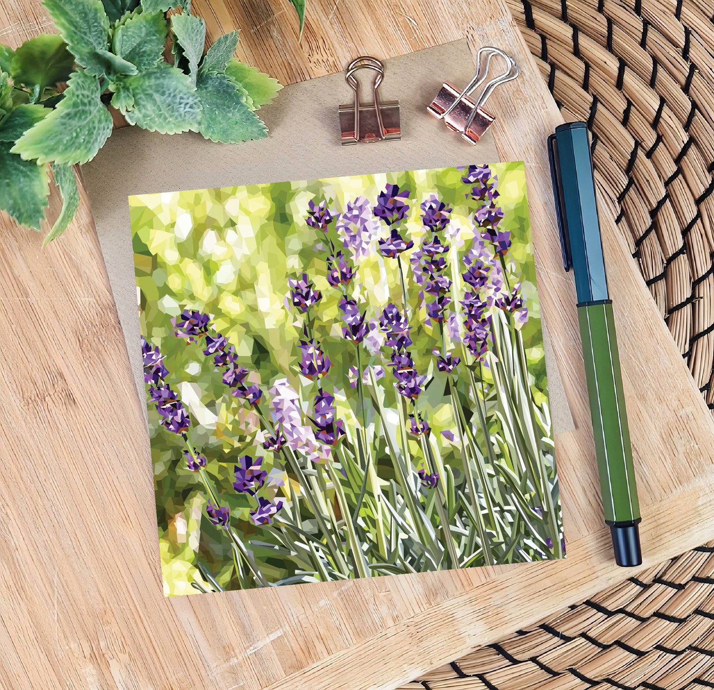 Lavender flower illustration | Blank greeting card | Art card