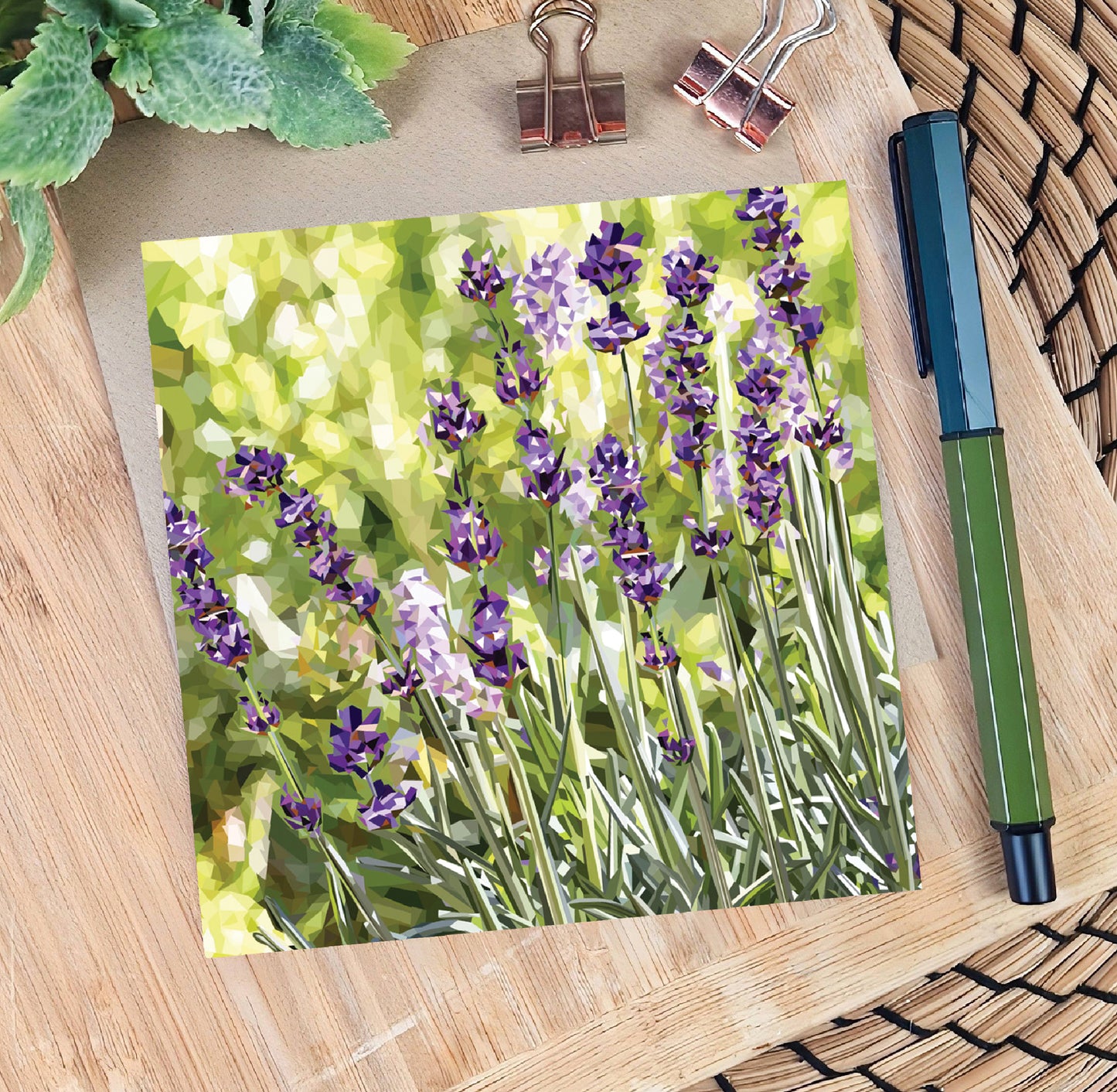 Lavender flower illustration | Flower seed greeting card | Art card