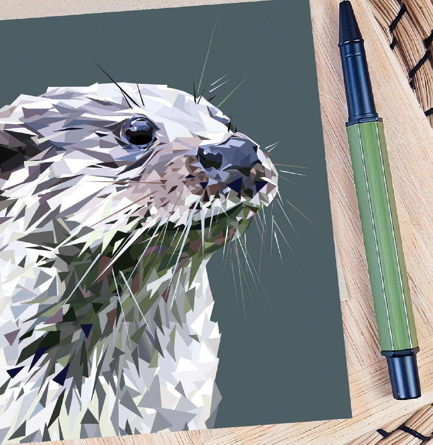 Otter illustration | Blank greeting card | Scottish art card