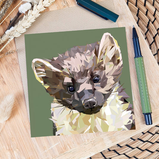 Pine marten illustration | Blank greeting card | Art card