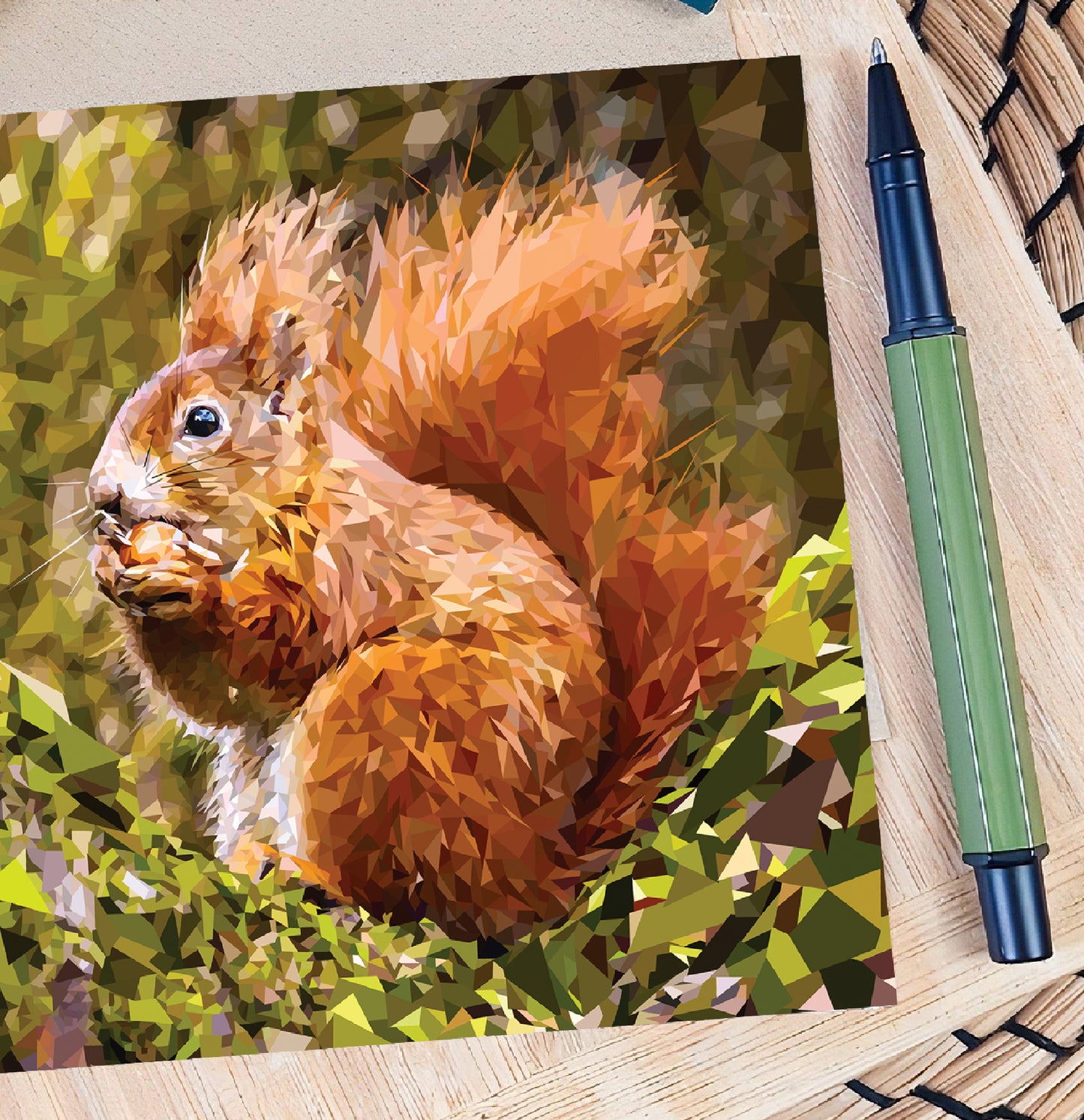 Red squirrel illustration | Blank greeting card | Art card