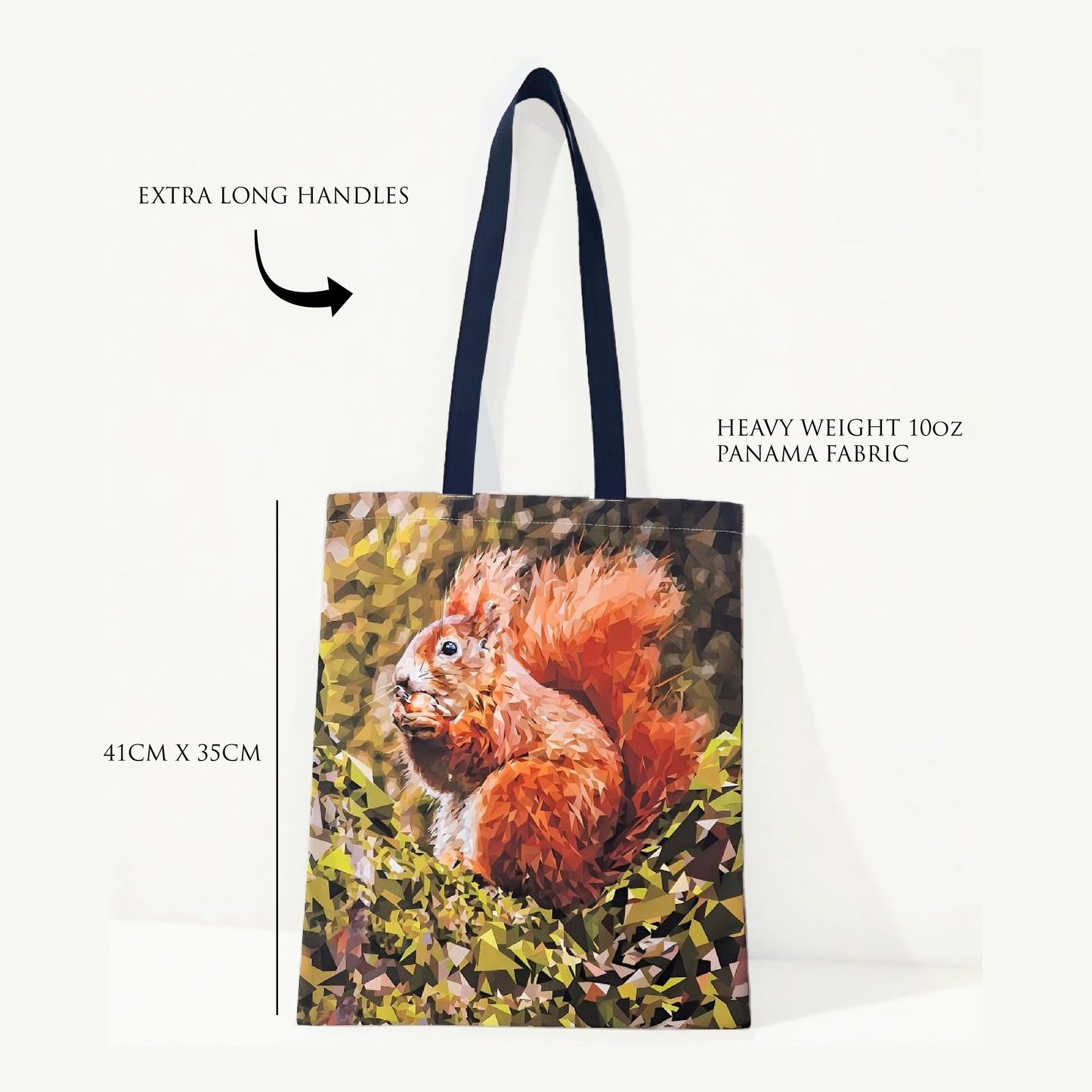 Red squirrel illustration | Heavyweight cotton tote bag
