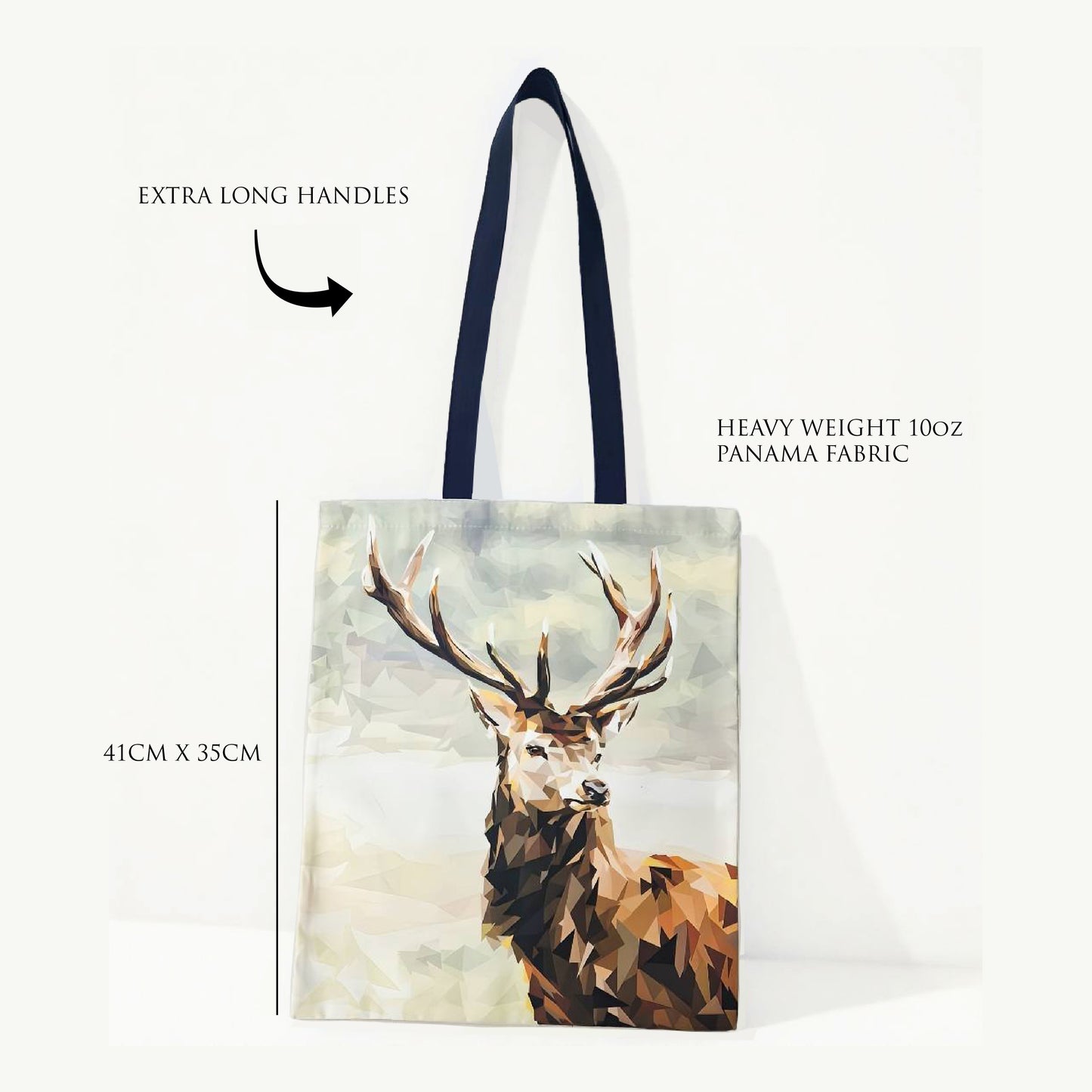 Red stag illustration | Heavyweight cotton tote bag | Scottish