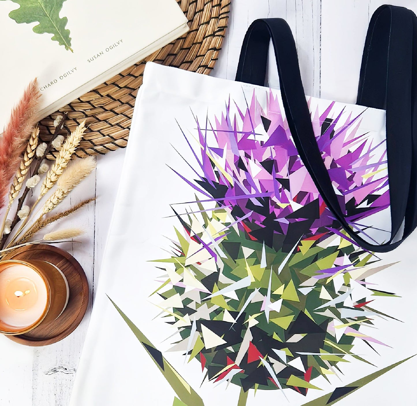 Spear thistle illustration | Heavyweight cotton tote bag | Scottish