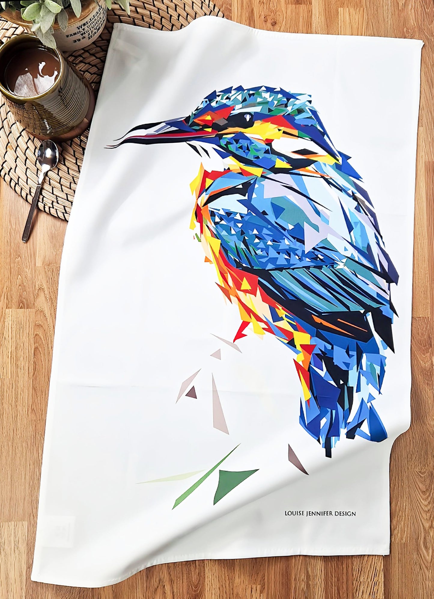 'SALE' Kingfisher bird tea towel | 100% cotton | British wildlife design
