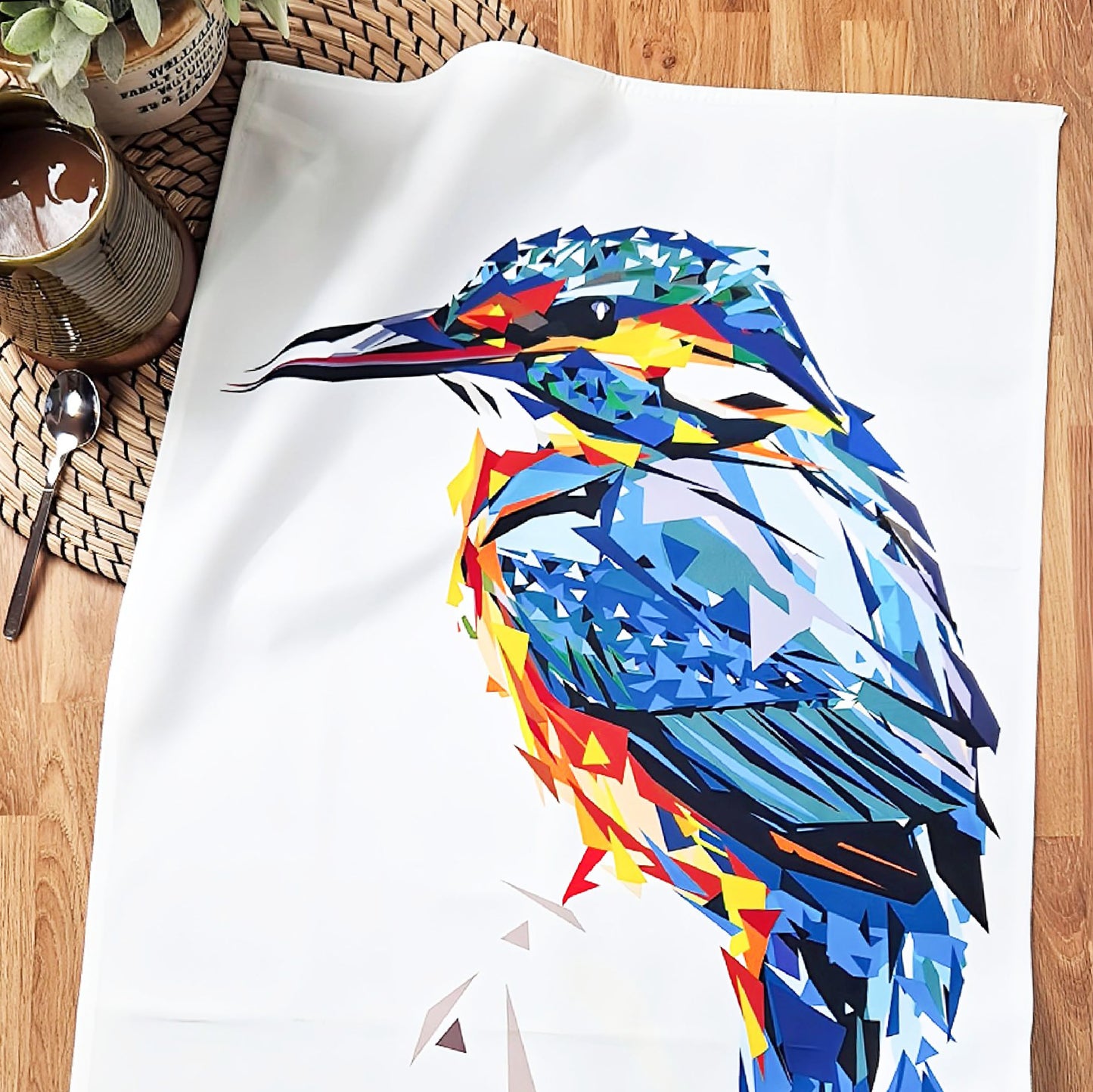 'SALE' Kingfisher bird tea towel | 100% cotton | British wildlife design