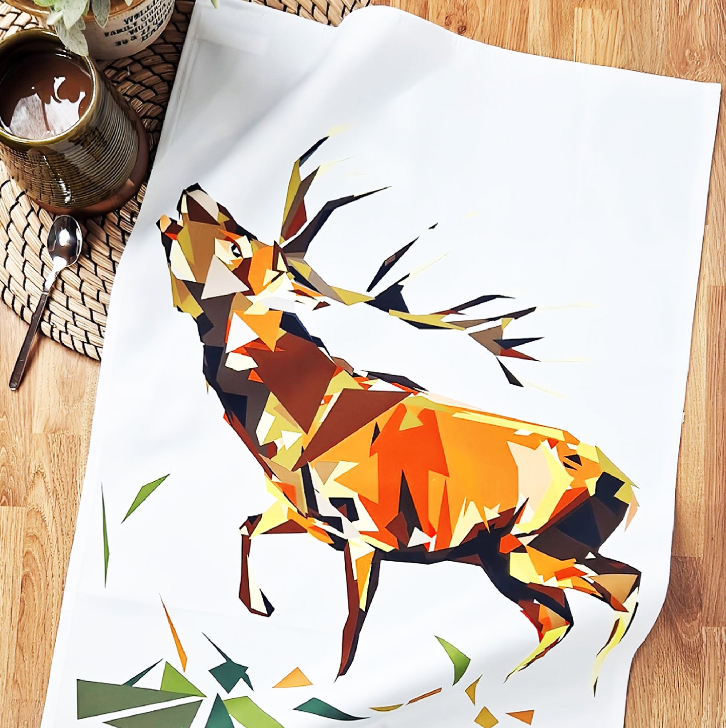 'SALE' Red stag tea towel | 100% cotton | Scottish highlands design