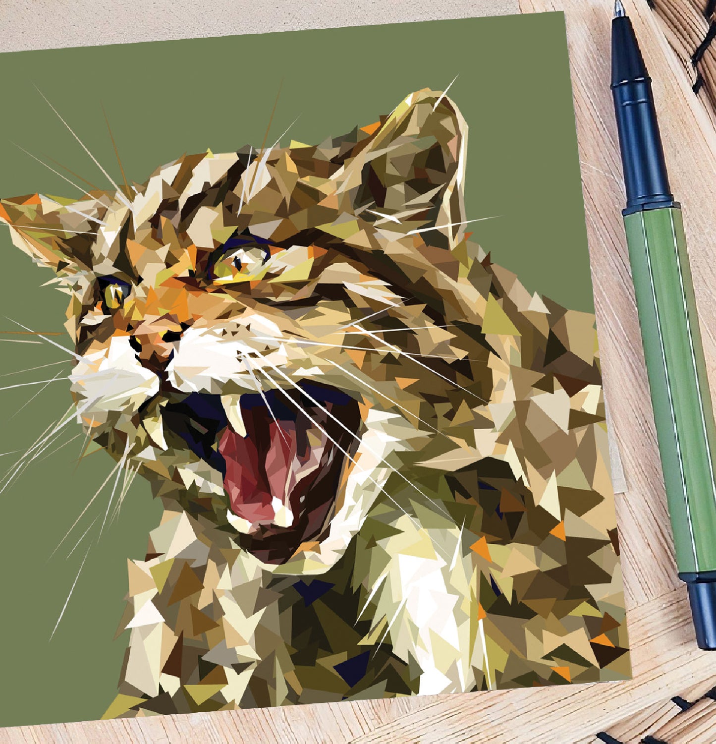 WILDCAT illustration | Blank greeting card | Scottish