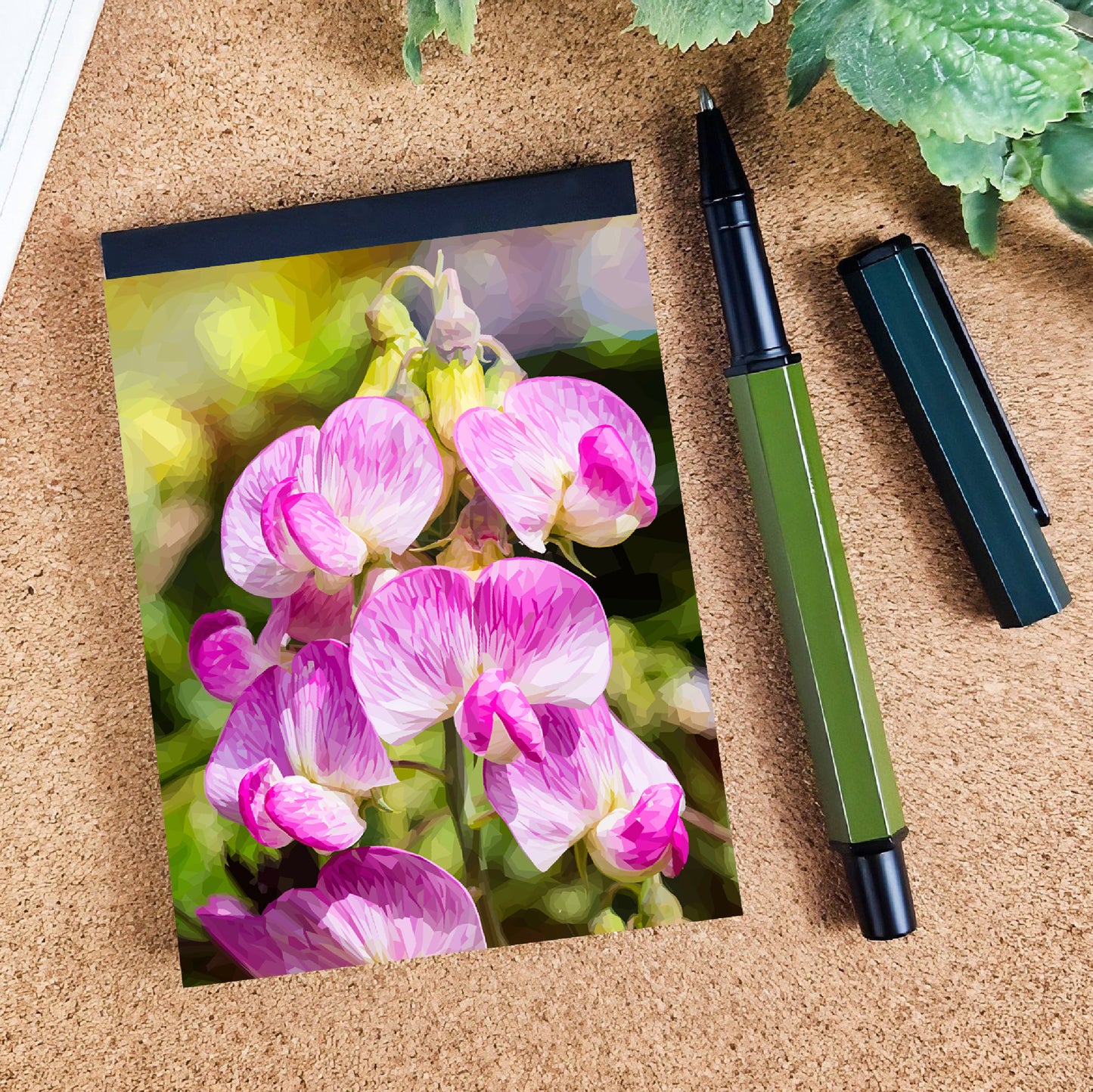 Sweet peas flower illustration | A7 mini notebook | Botanical