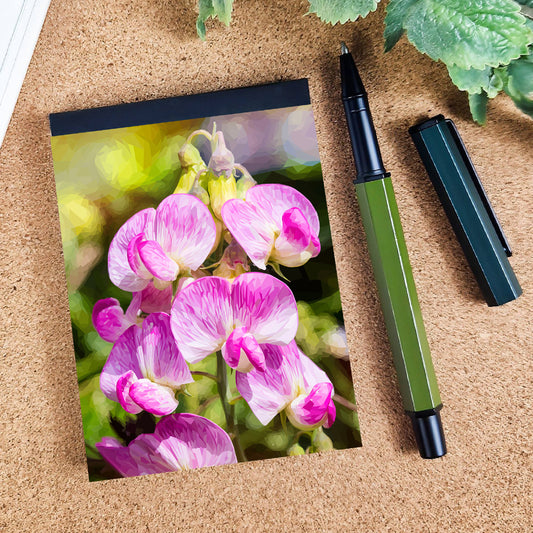 Sweet peas flower illustration | A7 mini notebook | Botanical