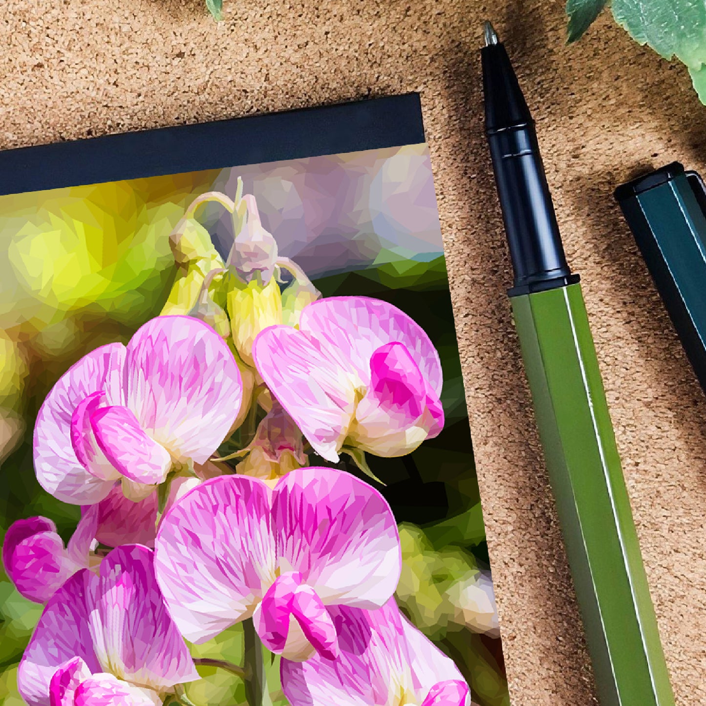 Sweet peas flower illustration | A7 mini notebook | Botanical