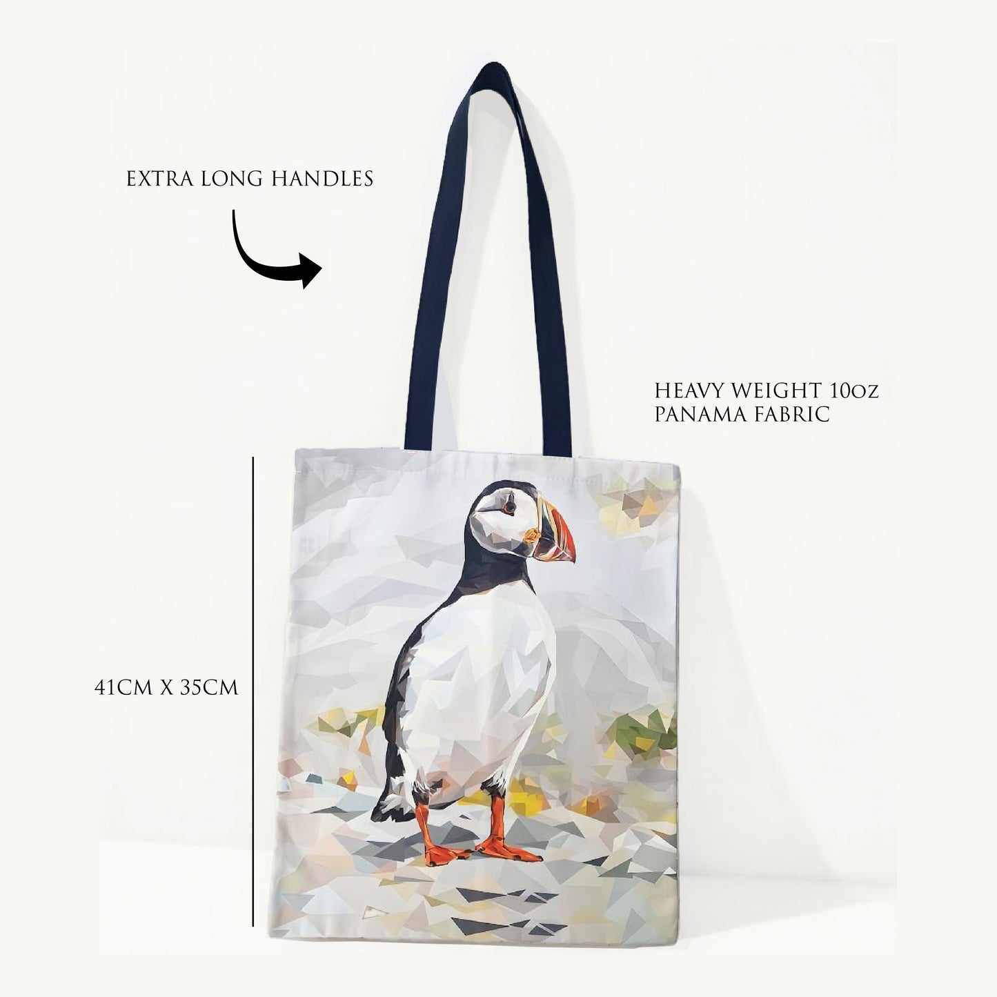 Atlantic puffin bird illustration | Heavyweight cotton tote bag | Scottish