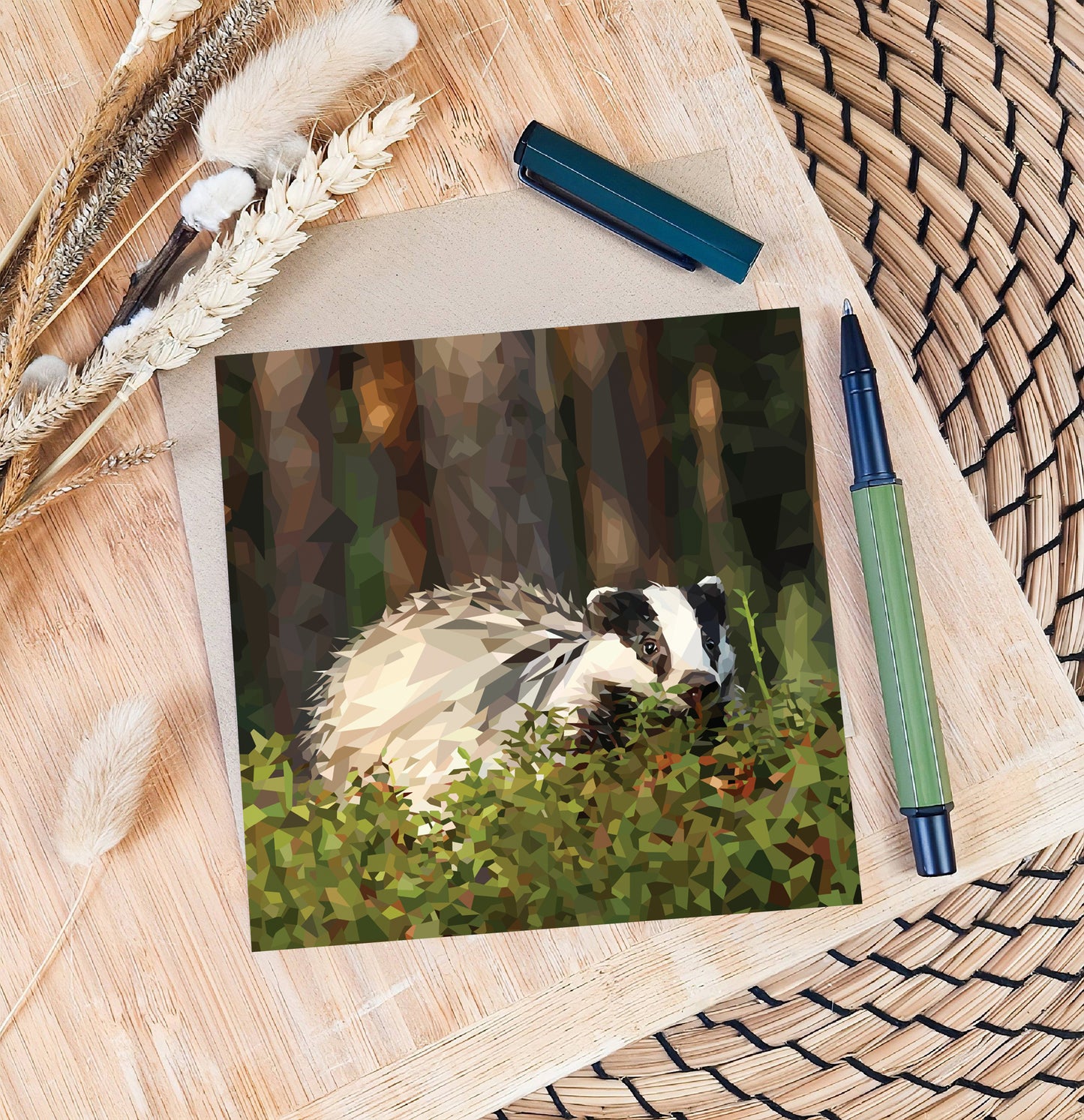 Badger illustration | Blank greeting card | Art card