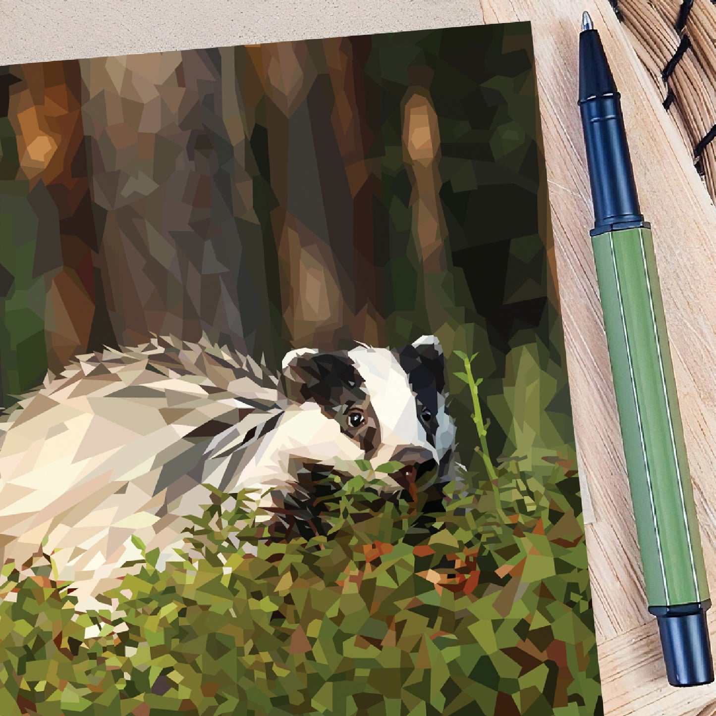 Badger illustration | Blank greeting card | Art card