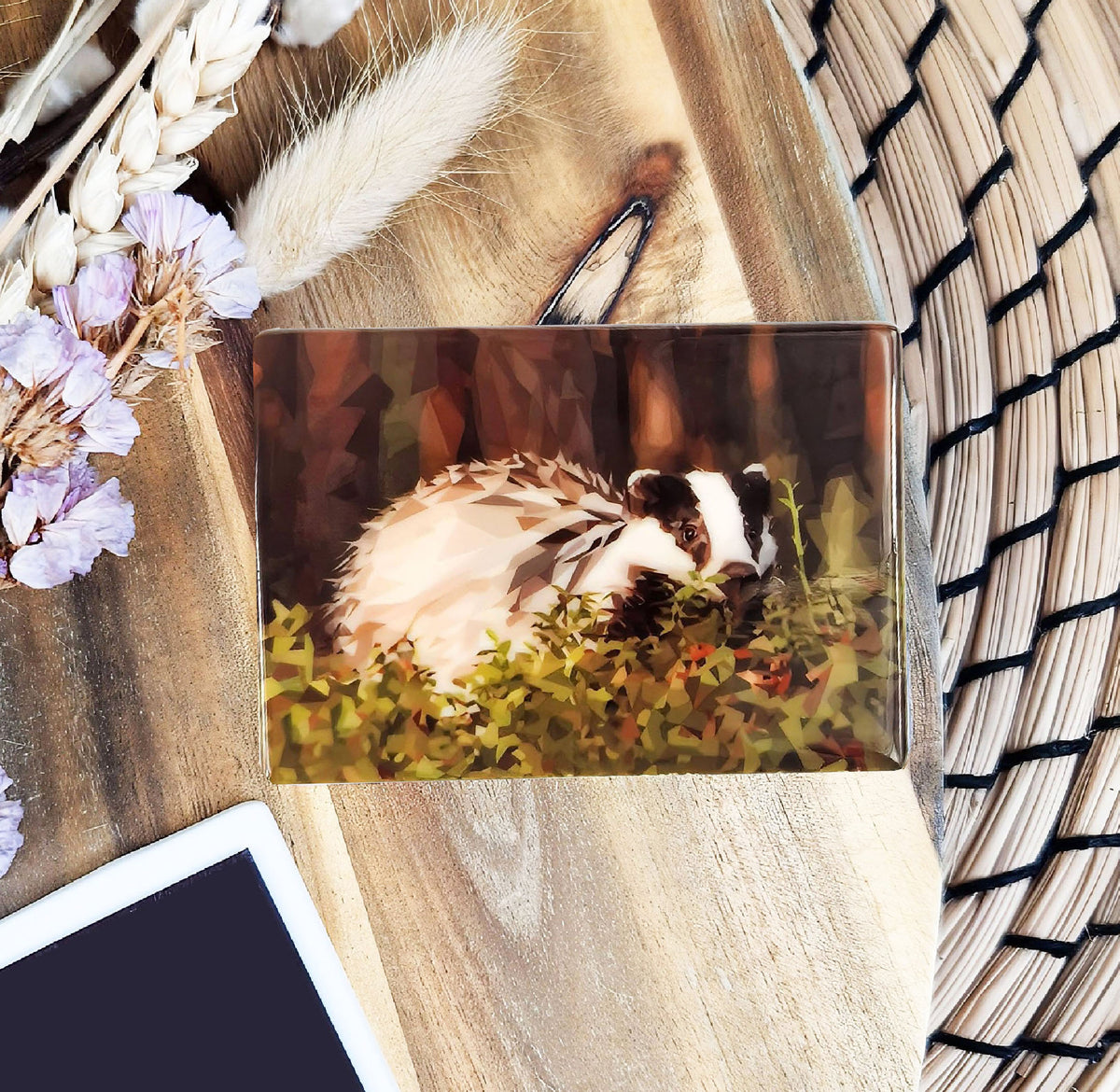 Badger illustration | Ceramic fridge magnet | British wildlife