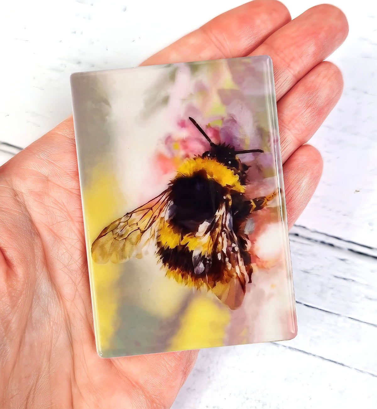 Buff-tailed bumblebee illustration | Ceramic fridge magnet | British gardens