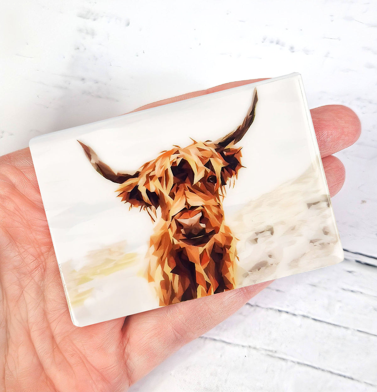 Highland cow illustration | Ceramic fridge magnet | Scottish highlands