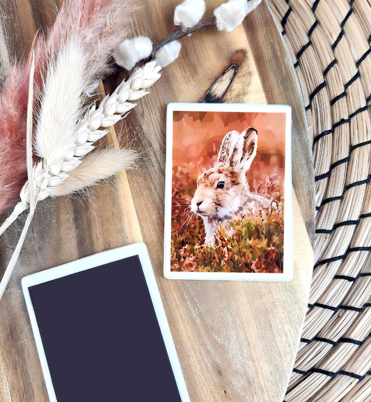 Mountain hare illustration | Ceramic fridge magnet | Countryside animals