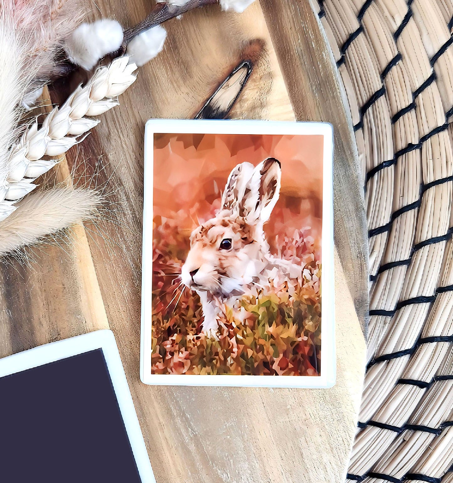 Mountain hare illustration | Ceramic fridge magnet | Countryside animals