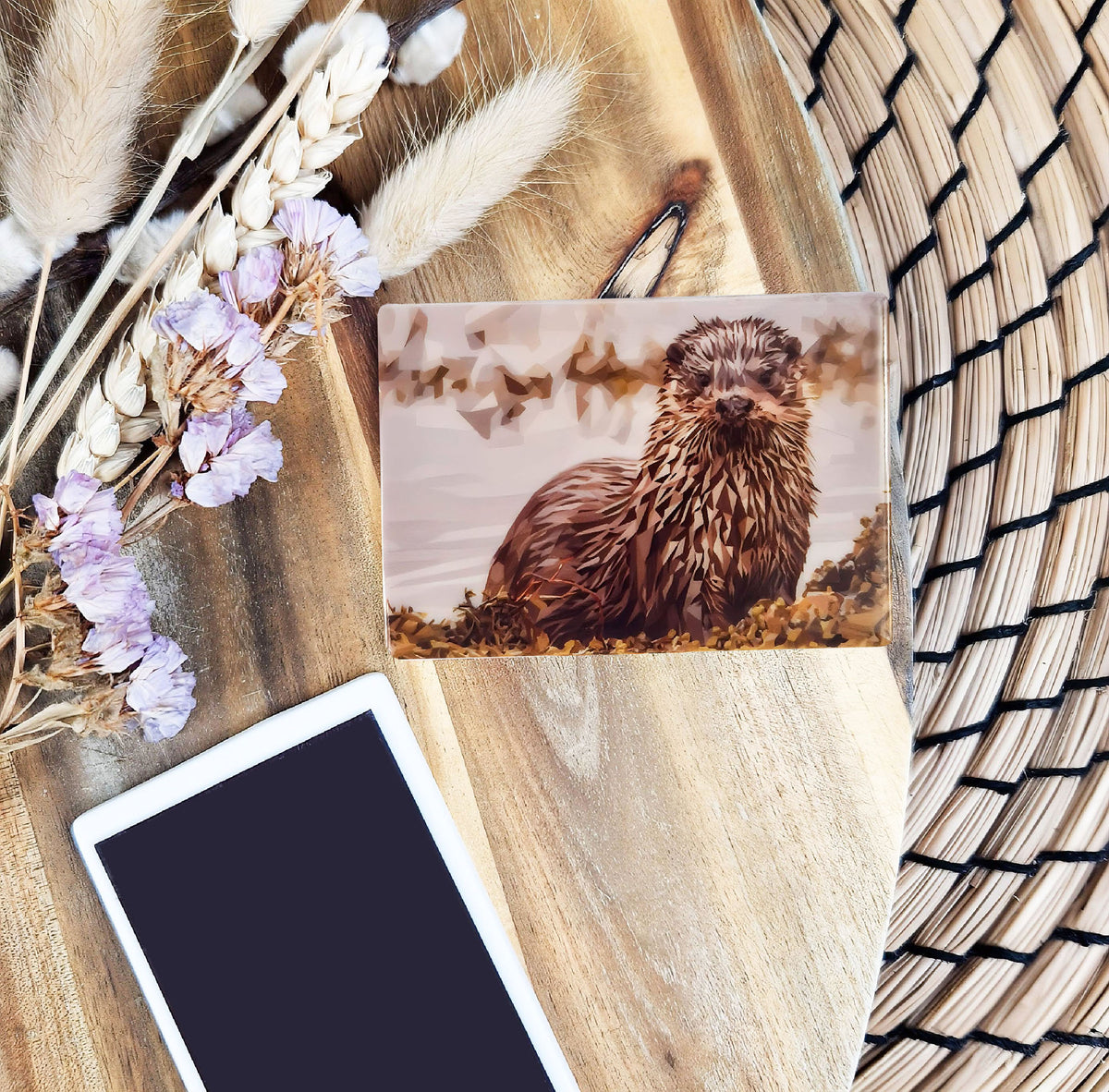 Otter illustration | Ceramic fridge magnet | Scottish wildlife