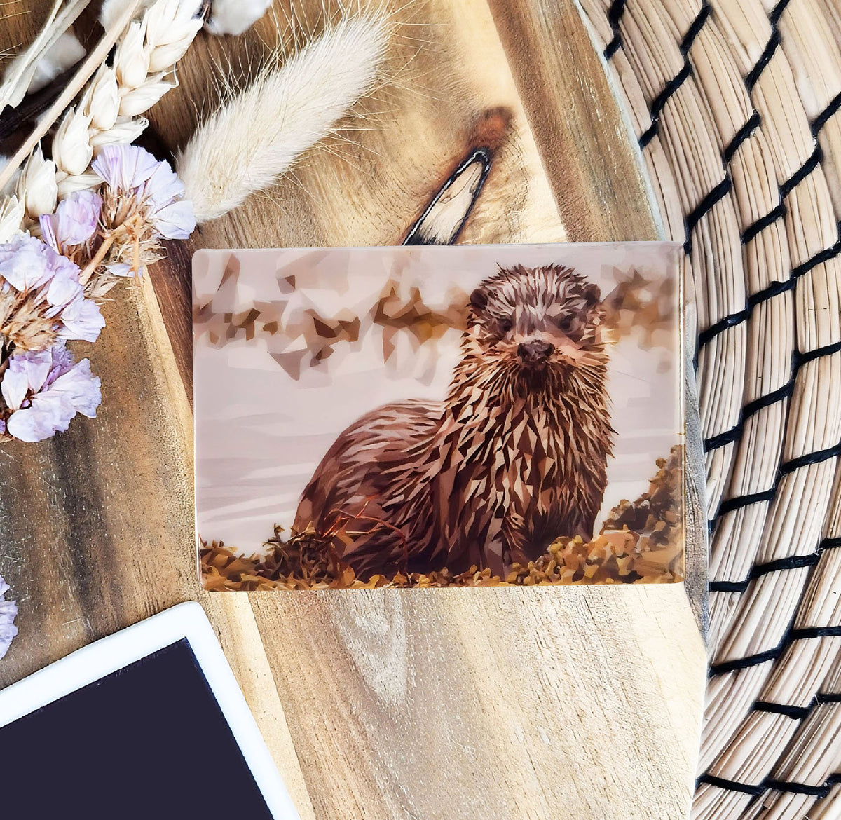 Otter illustration | Ceramic fridge magnet | Scottish wildlife