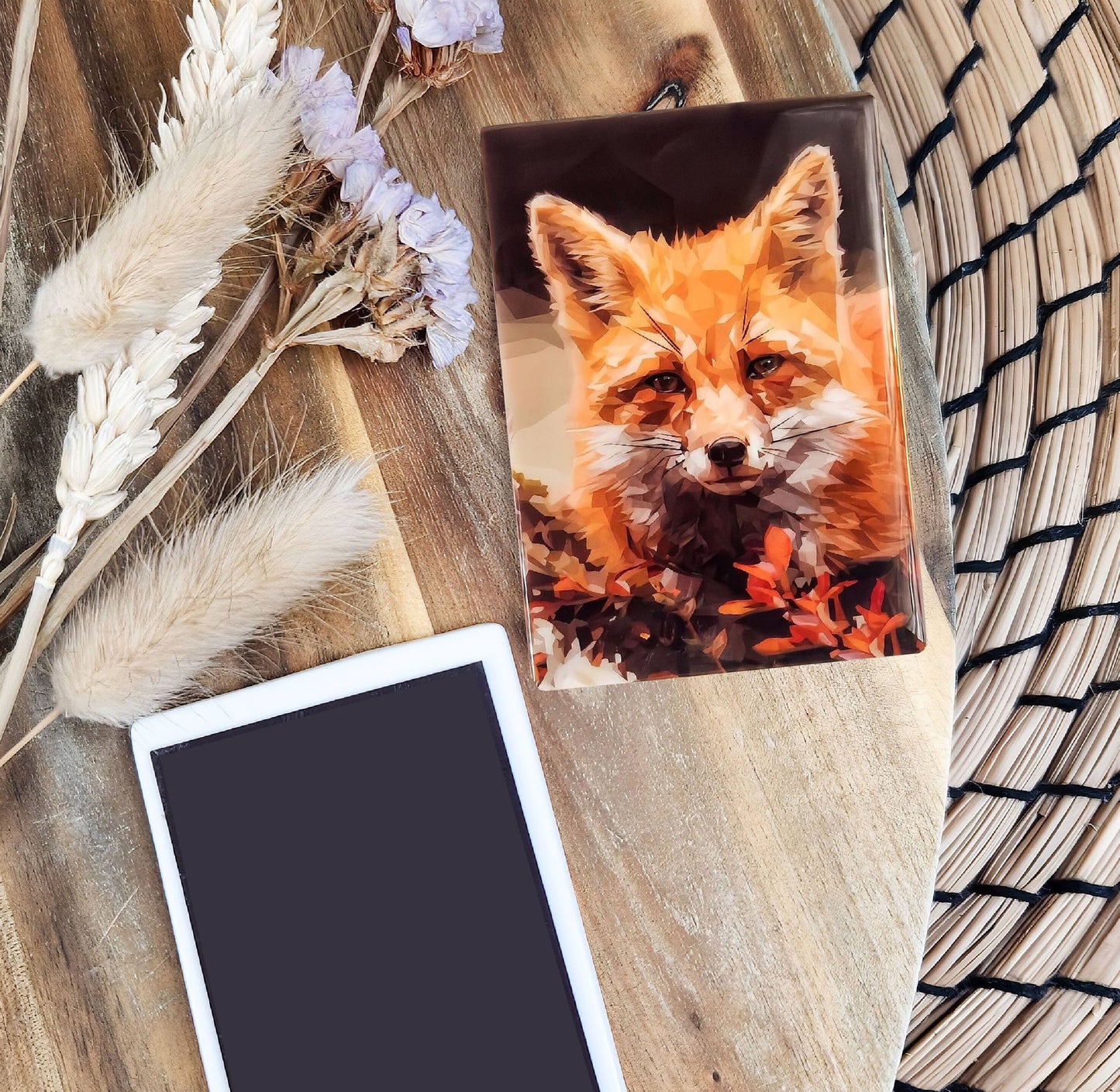 Red fox illustration | Ceramic fridge magnet | British wildlife