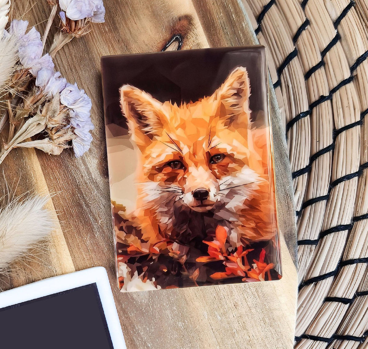 Red fox illustration | Ceramic fridge magnet | British wildlife