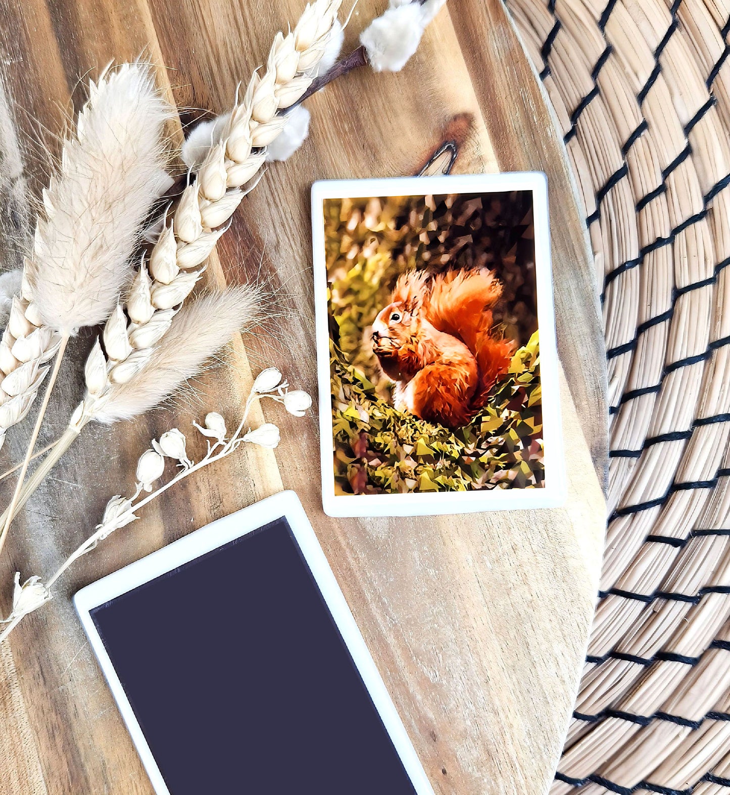 Red squirrel illustration | Ceramic fridge magnet | British wildlife