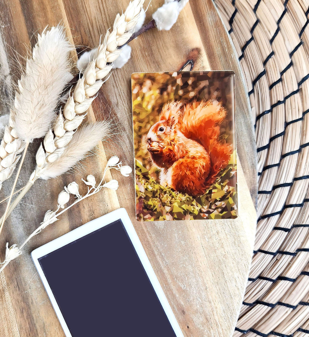 Red squirrel illustration | Ceramic fridge magnet | British wildlife