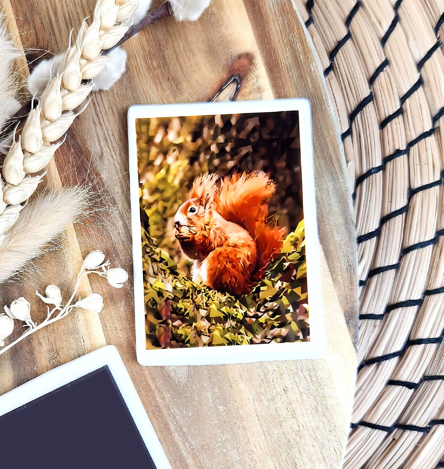 Red squirrel illustration | Ceramic fridge magnet | British wildlife