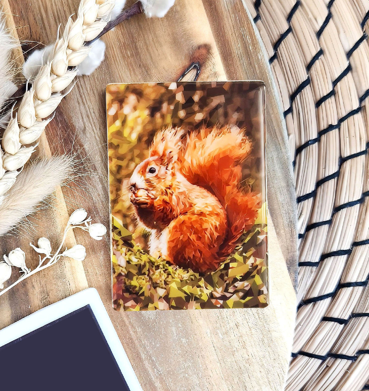 Red squirrel illustration | Ceramic fridge magnet | British wildlife