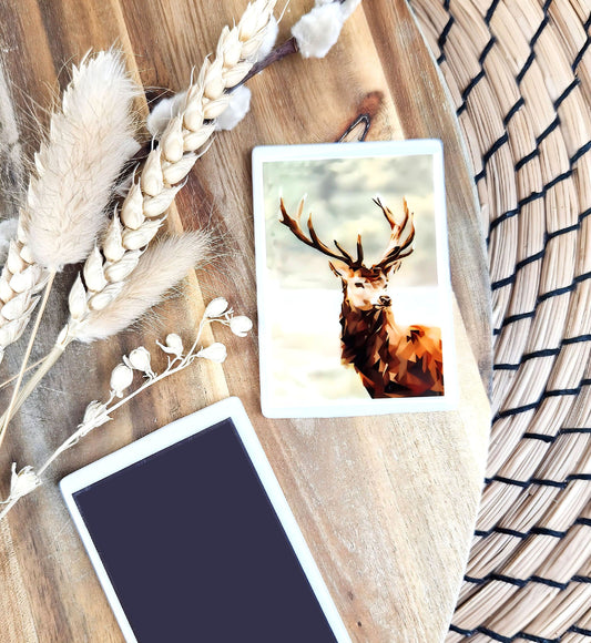Red stag illustration | Ceramic fridge magnet | Scottish wildlife