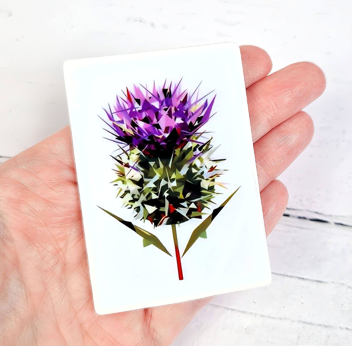 Spear thistle illustration | Ceramic fridge magnet | Scottish gifts