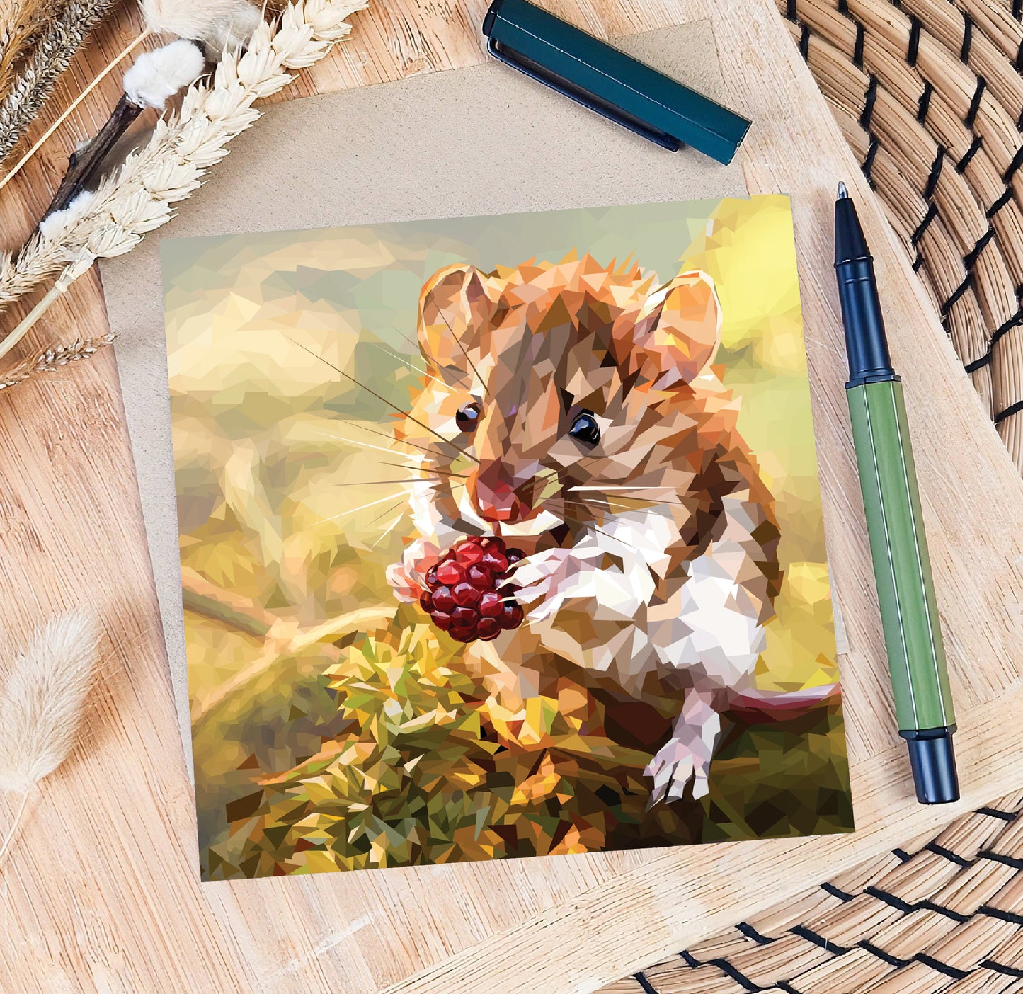 Field mouse illustration | Blank greeting card | Woodland design