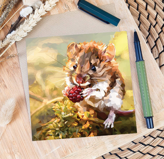 Field mouse illustration | Blank greeting card | Woodland design