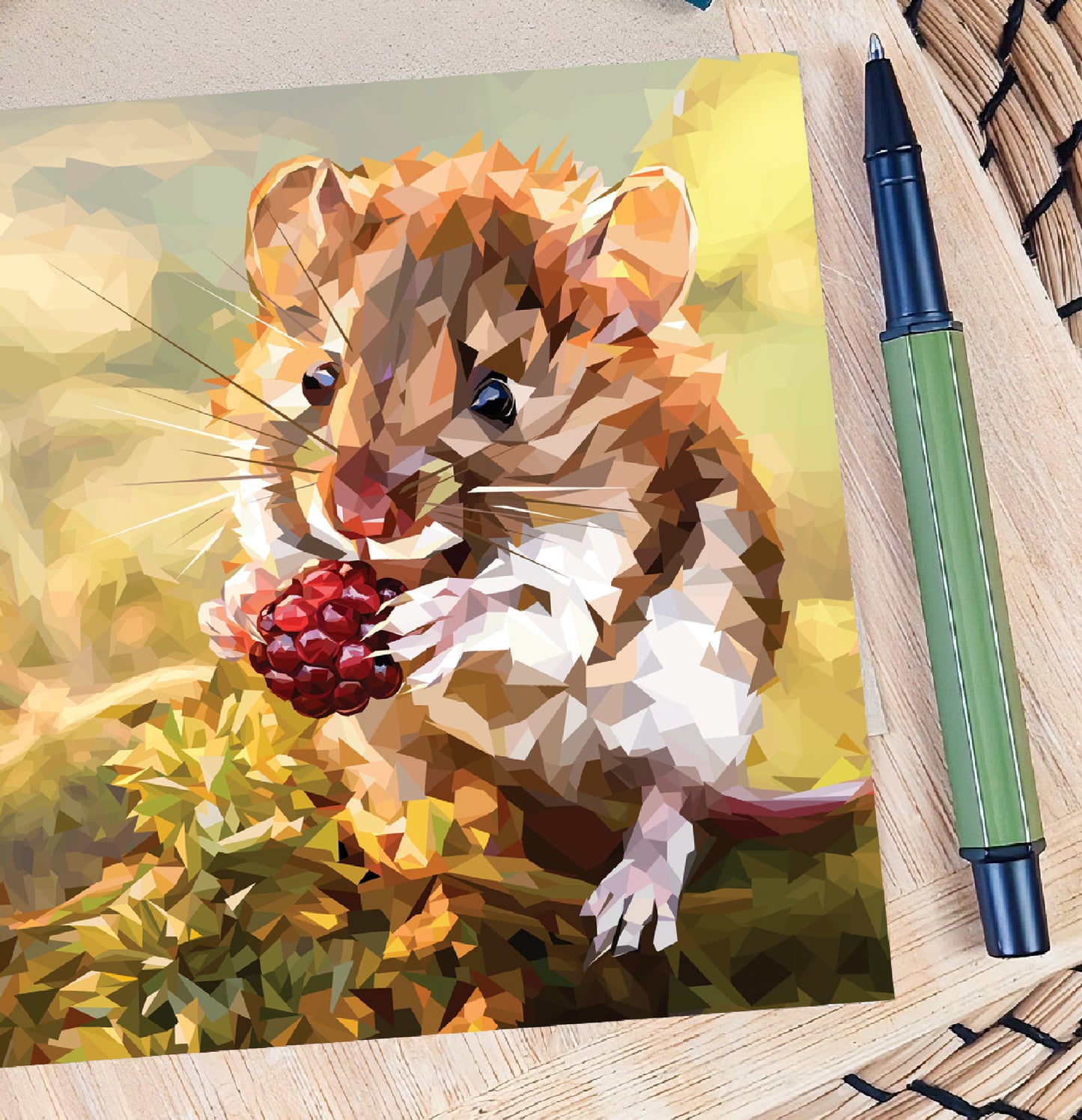 Field mouse illustration | Blank greeting card | Woodland design