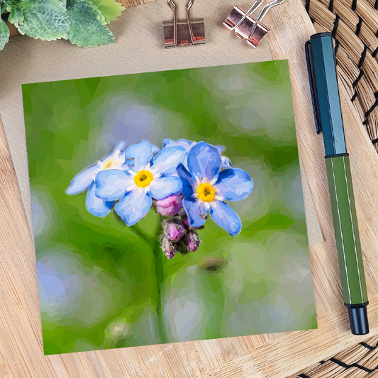 Forget-me-not flower illustration | Blank greeting card | Art card