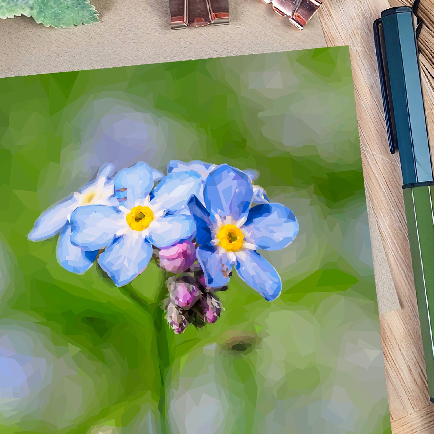 Forget-me-not flower illustration | Blank greeting card | Art card
